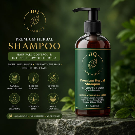 HQ Organics Premium Herbal Shampoo | Hair Fall Control & Intense Hair Growth Formula | 200ml