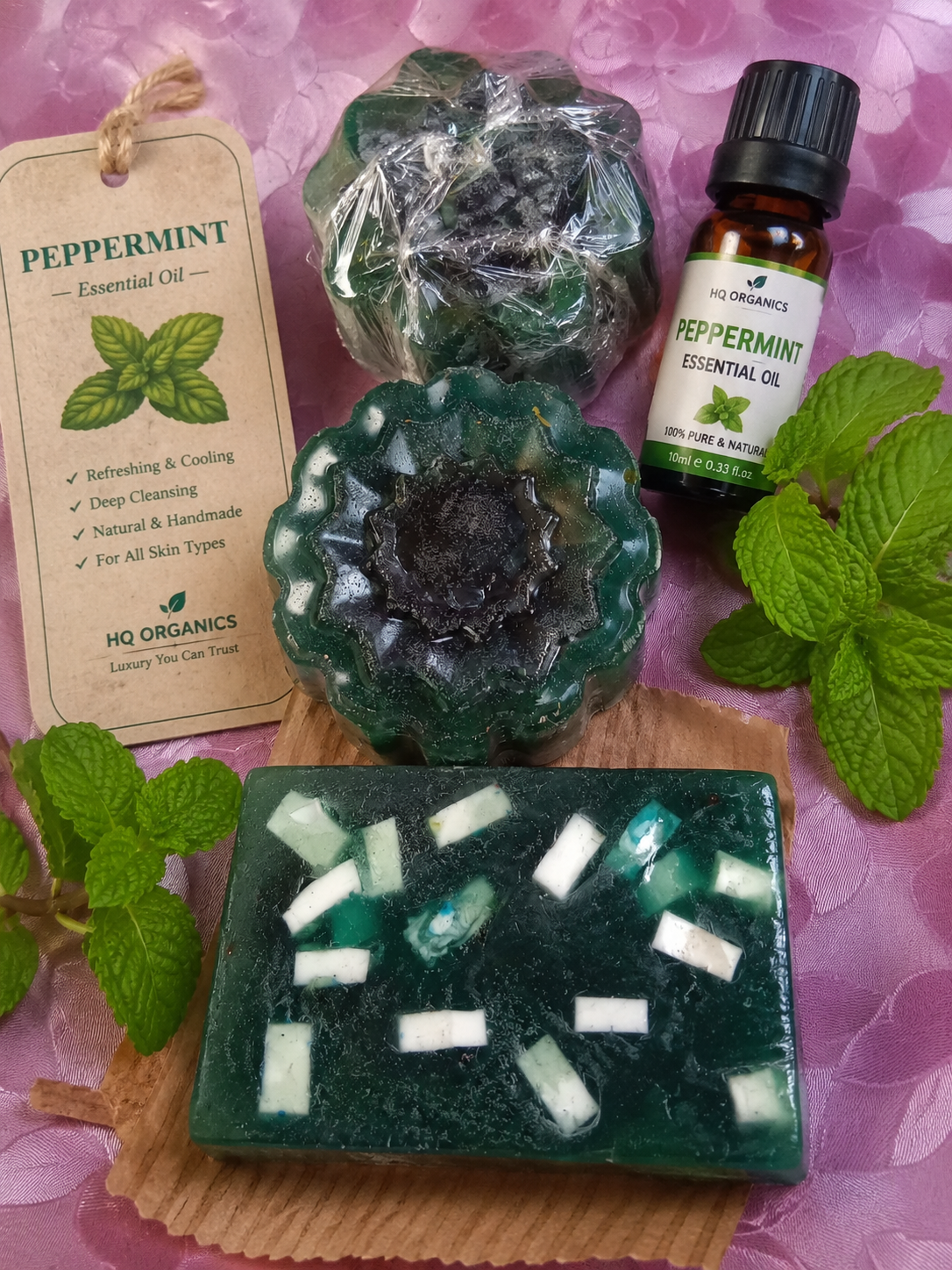 HQ Organics Handmade Mint Essential Oil Soap Bar